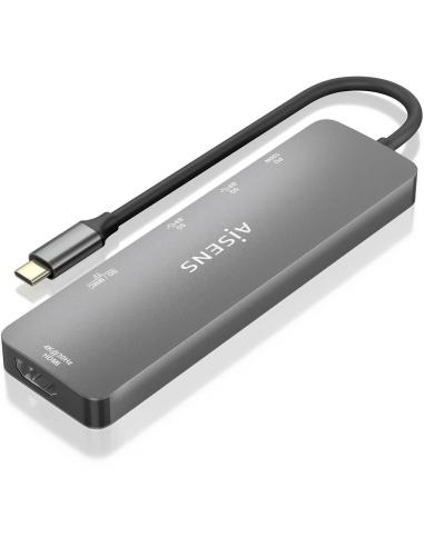 Aisens ASUC-6P016-GR Docking Station USB-C a USB-A/HDMI/SD/microSD Gris