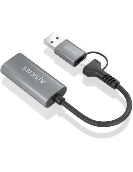 Aisens A109-0913 Conversor USB-C/UBS-A a HDMI 15cm Gris