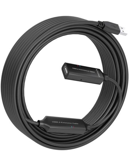 Aisens A101-0916 Cable USB-A Macho/Hembra 15M Negro