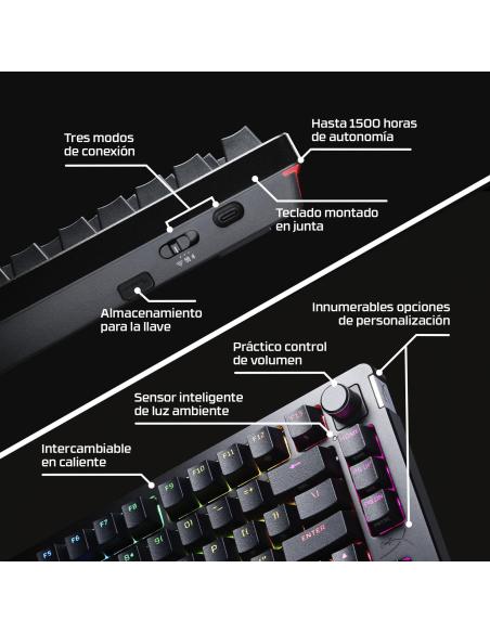 HyperX Alloy Rise 75 Teclado Mecánico Gaming RGB Negro