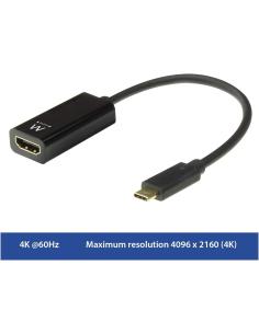 Ewent EW9823 Adaptador de imagen USB-C a HDMI 4K Hembra Negro-1343112