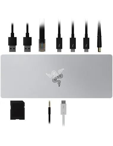 Razer Thunderbolt 4 Dock 8 en 1  USB-A/USB-C/ Mini Jack/RJ-45/SD Blanca