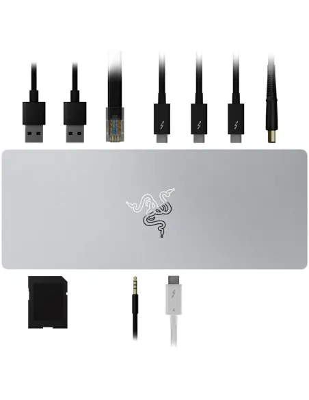Razer Thunderbolt 4 Dock 8 en 1  USB-A/USB-C/ Mini Jack/RJ-45/SD Blanca