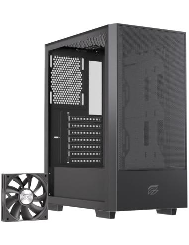 Einarex Pulse P100 Core Black Midi Tower Cristal Templado USB 3.2 Negro