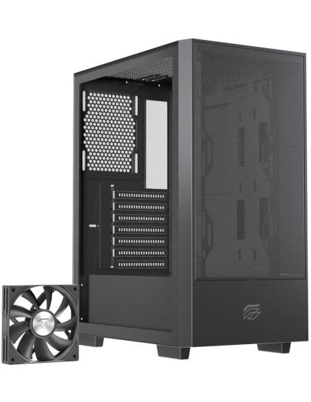 Einarex Pulse P100 Core Black Midi Tower Cristal Templado USB 3.2 Negro