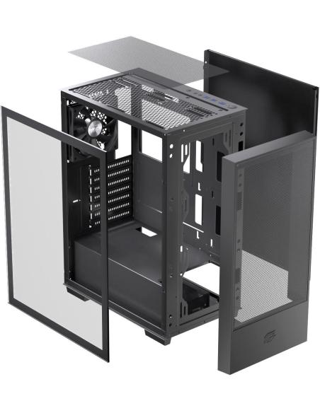 Einarex Pulse P100 Core Black Midi Tower Cristal Templado USB 3.2 Negro