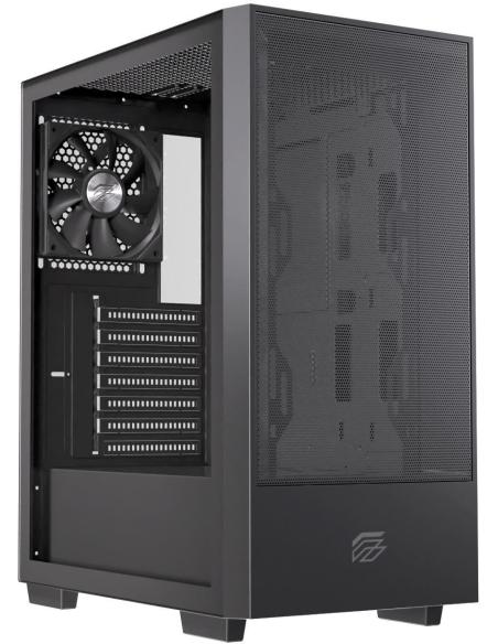 Einarex Pulse P100 Core Black Midi Tower Cristal Templado USB 3.2 Negro