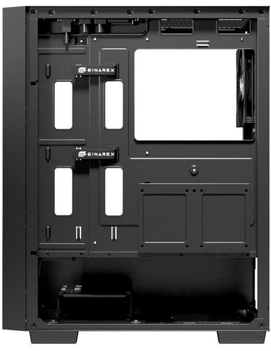 Einarex Pulse P100 Core Black Midi Tower Cristal Templado USB 3.2 Negro