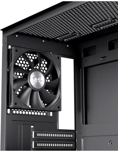 Einarex Pulse P100 Core Black Midi Tower Cristal Templado USB 3.2 Negro