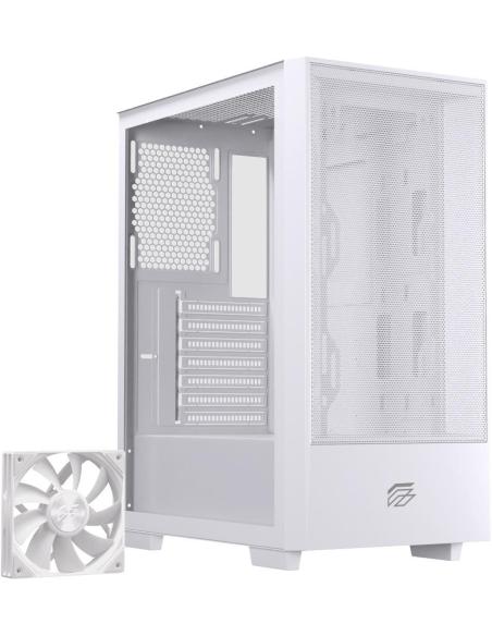 Einarex Pulse P100 Core White Midi Tower Cristal Templado USB 3.2 Blanca