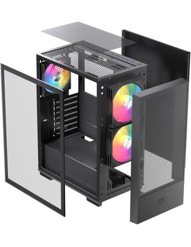 Einarex Pulse P100 Core RGB Black Midi Tower Cristal Templado USB 3.2 Negro