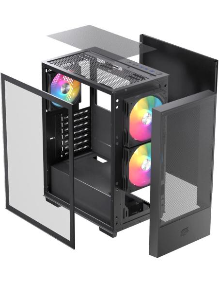 Einarex Pulse P100 Core RGB Black Midi Tower Cristal Templado USB 3.2 Negro