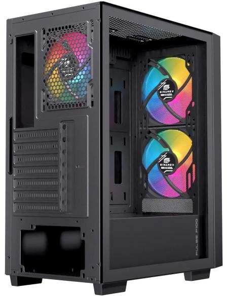 Einarex Pulse P100 Core RGB Black Midi Tower Cristal Templado USB 3.2 Negro