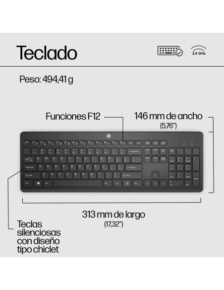 Teclado Inalámbrico Negro HP 230