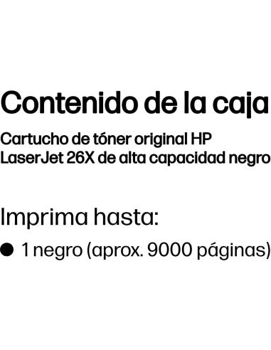 HP 26X CF226X Tóner Negro