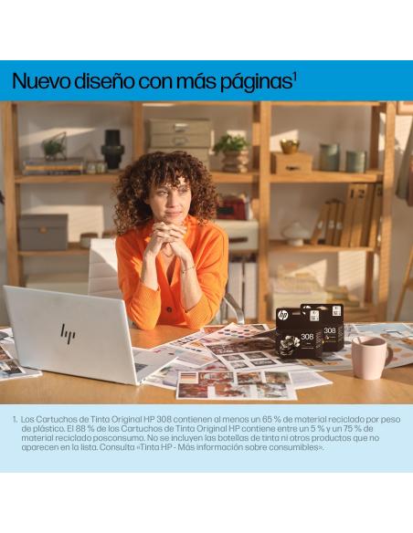 HP 308 7FP21UE Cartucho de Tinta Original Negra UE
