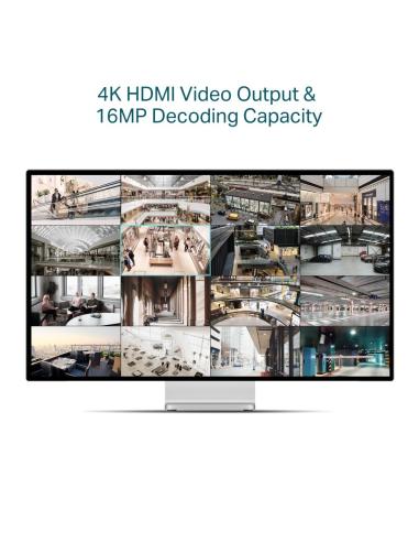 TP-Link VIGI NVR2016H-16P Grabador de Video en Red (NVR) 16 canales Negro