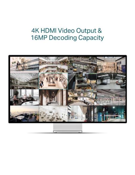 TP-Link VIGI NVR2016H-16P Grabador de Video en Red (NVR) 16 canales Negro