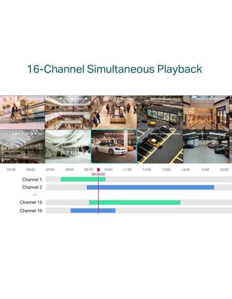 TP-Link VIGI NVR2016H-16P Grabador de Video en Red (NVR) 16 canales Negro