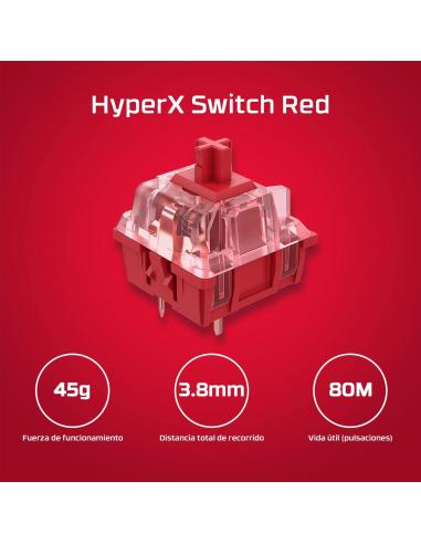 HyperX Alloy Origins Core PBT Teclado Mecánico Gaming RGB Switch Red Linear