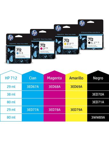 HP DesignJet 712 3ED71A Cartucho de Tinta Original Negra