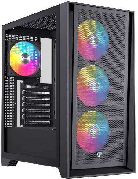Einarex Pulse P600 Core RGB Black Midi Tower Cristal Templado USB 3.2 Negro