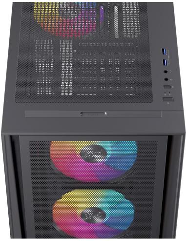 Einarex Pulse P600 Core RGB Black Midi Tower Cristal Templado USB 3.2 Negro