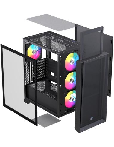 Einarex Pulse P600 Core RGB Black Midi Tower Cristal Templado USB 3.2 Negro