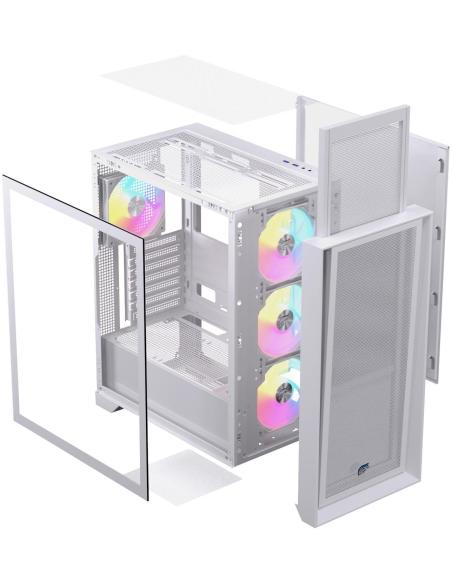 Einarex Pulse P600 Core RGB White Midi Tower Cristal Templado USB 3.2 Blanca
