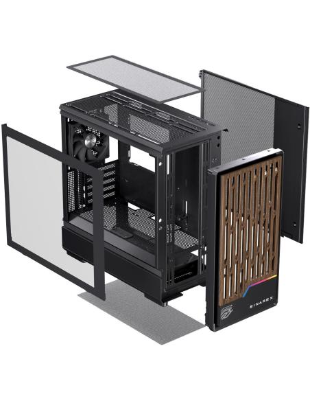 Einarex Pulse PM400 Core Black Midi Tower Cristal Templado USB 3.0 Negro