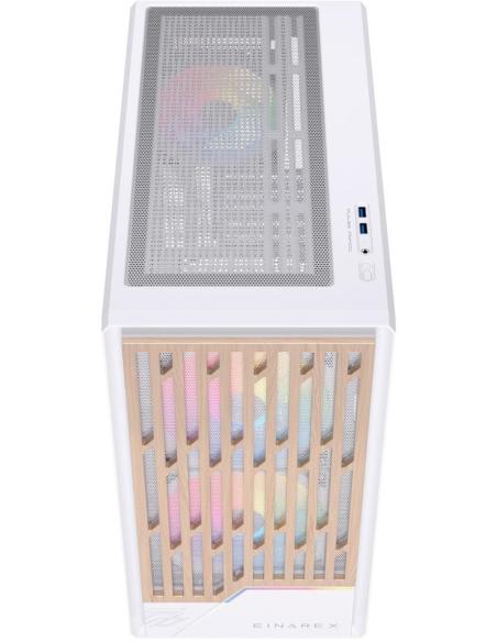 Einarex Pulse PM400 Core RGB White Midi Tower Cristal Templado USB 3.0 Blanco