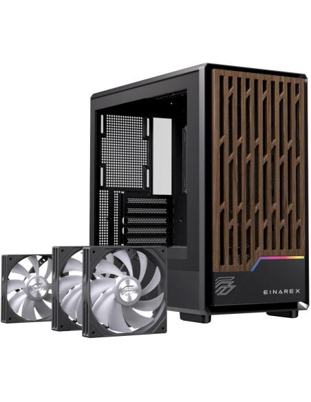 Einarex Pulse PM400 Core RGB Black Midi Tower Cristal Templado USB 3.0 Negro