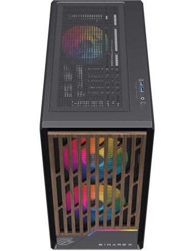 Einarex Pulse PM400 Core RGB Black Midi Tower Cristal Templado USB 3.0 Negro