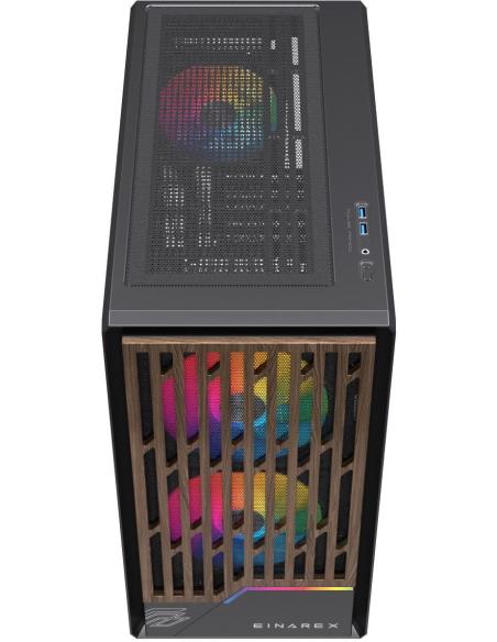 Einarex Pulse PM400 Core RGB Black Midi Tower Cristal Templado USB 3.0 Negro