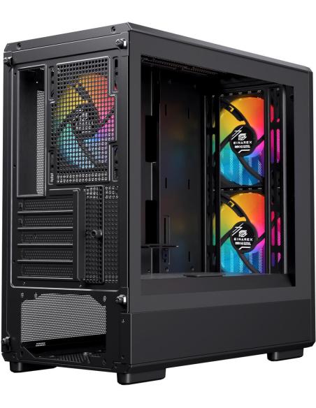 Einarex Pulse PM400 Core RGB Black Midi Tower Cristal Templado USB 3.0 Negro