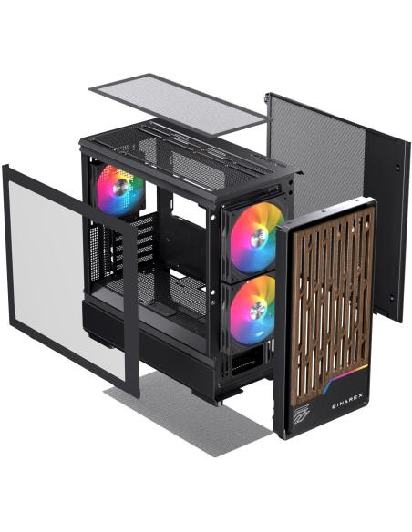Einarex Pulse PM400 Core RGB Black Midi Tower Cristal Templado USB 3.0 Negro