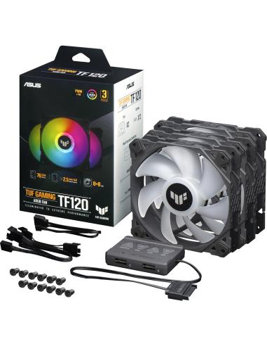 Asus TUF Gaming TF120 ARGB Kit de 3 Ventiladores con Control de Aire 120mm Negro