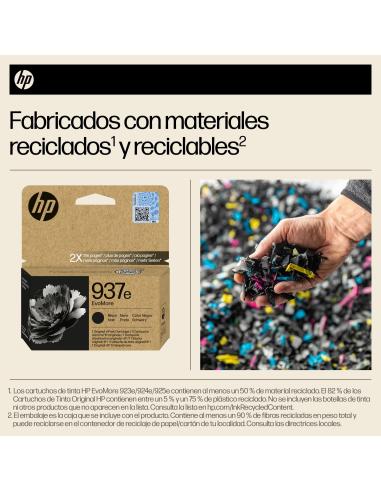 Hp EvoMore 937E 4S6W9NE Cartucho de Tinta Original Negra
