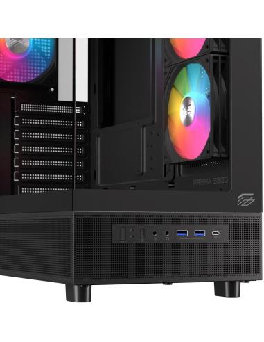 Einarex Prisma S500 Core RGB Black Midi Tower Cristal Templado USB 3.0 Negro