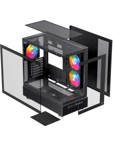Einarex Prisma S500 Core RGB Black Midi Tower Cristal Templado USB 3.0 Negro