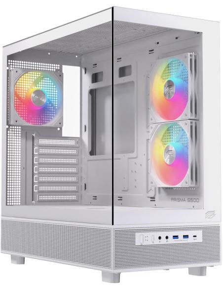 Einarex Prisma S500 Core RGB White Midi Tower Cristal Templado USB 3.0 Blanco