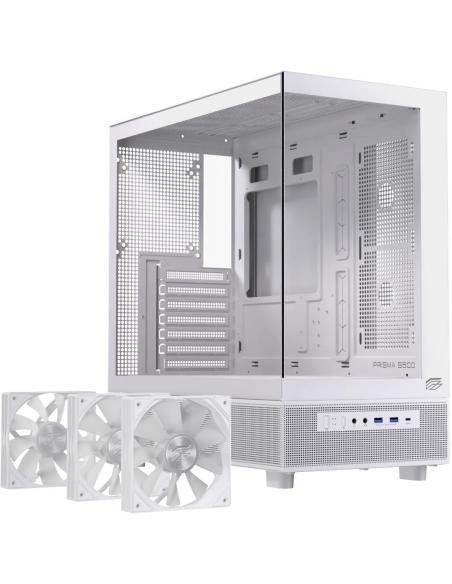 Einarex Prisma S500 Core RGB White Midi Tower Cristal Templado USB 3.0 Blanco