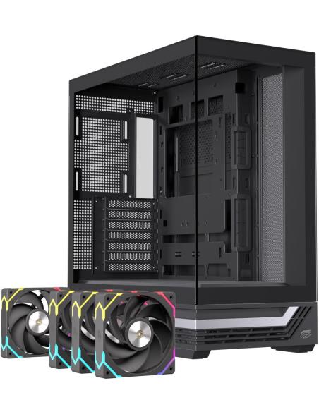 Einarex Prisma S800 Core RGB Black Midi Tower Cristal Templado USB 3.2 Negro
