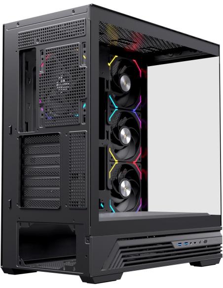Einarex Prisma S800 Core RGB Black Midi Tower Cristal Templado USB 3.2 Negro