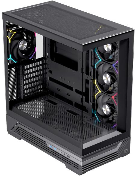 Einarex Prisma S800 Core RGB Black Midi Tower Cristal Templado USB 3.2 Negro