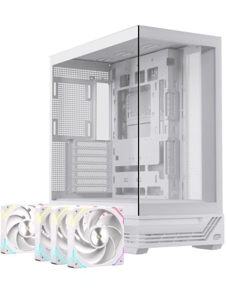Einarex Prisma S800 Core RGB White Midi Tower Cristal Templado USB 3.2 Blanco