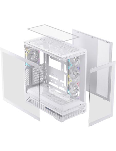 Einarex Prisma S800 Core RGB White Midi Tower Cristal Templado USB 3.2 Blanco