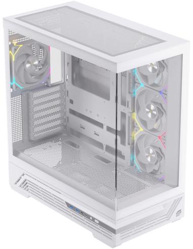 Einarex Prisma S800 Core RGB White Midi Tower Cristal Templado USB 3.2 Blanco