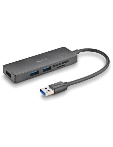 NGS iHub Reader Hub USB-A a USB-A/microSD/SD Negro