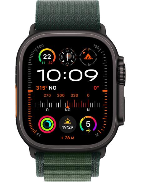 Apple Watch Ultra 2 GPS + Cellular 49mm Caja Negra Titanio con Correa Alpine Loop M Verde Oscuro